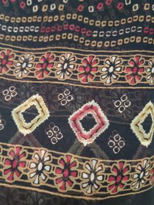 Dark Brown Bandhani Style