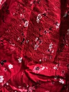 Red Floral Off-Shoulder Top