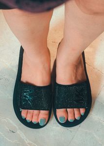 Michael Kors Embellished Platform Slide Sandal