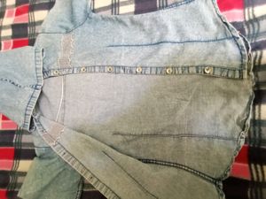 Light Blue Cotton Denim With Hood