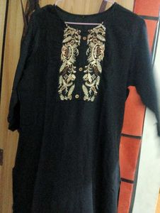 Embroidered Black Suit Set