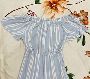 Striped Off-Shoulder Jumpsuit