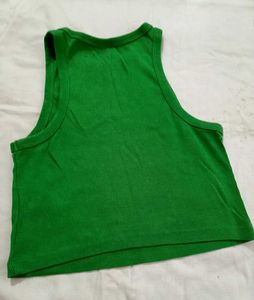 Green Crop Tank Top