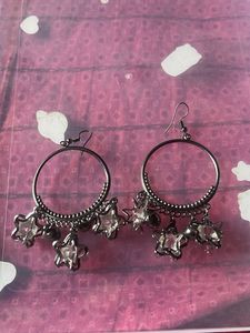 Star Charm Hoop Earrings