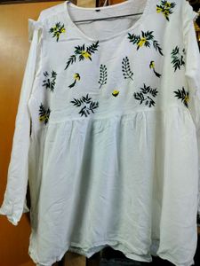 White Long Sleeve kurti