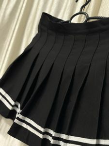 Black Pleated Mini Skirt