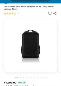 Dell Essential 15 ES1520P Laptop Backpack