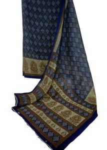 Elegant Blue Printed Saree