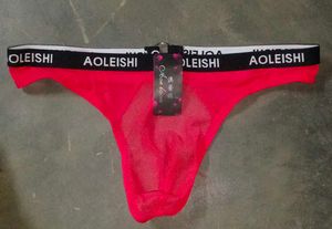 Red Aoleishi Mesh Thong