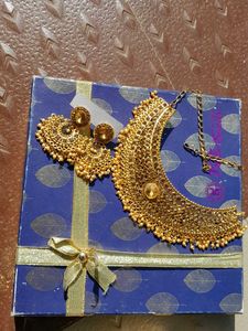 Necklace Set With Earings And Adjustable Rope