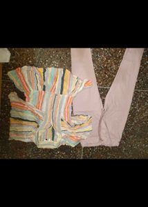 Women Designer Top + Pants Cord Set