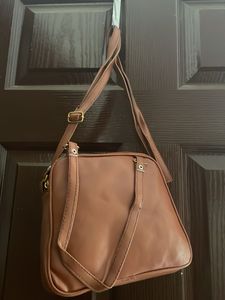 New Brown Handbag with Floral Detail