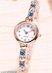 Elegant Rose Gold Heart &amp; Crystal Watch