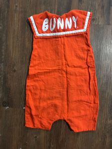 Linen Cute Orange Romper