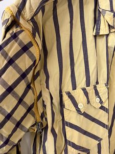 Yellow Shirt With Purple Stripes
