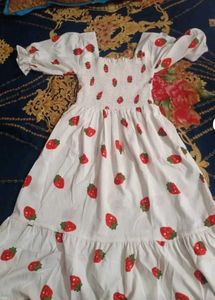 Strawberry 🍓 White Dress