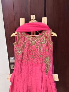 Brand New Hand Embroidered  Peach Gown