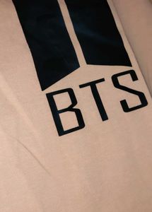 BTS Logo Peach Pink Crop Top – K-Pop Fan Tee