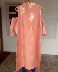 Anouk Peach Cold Shoulder Dress