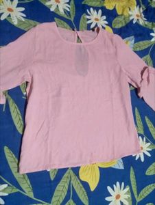 Blush Pink Bell Sleeve Top