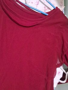 Maroon top