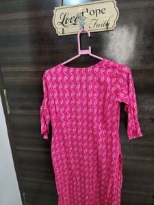 Pink Printed Kurta with trendy sleeves