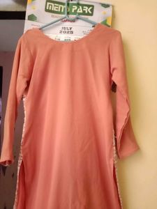 Peach Lace Overlay Dress