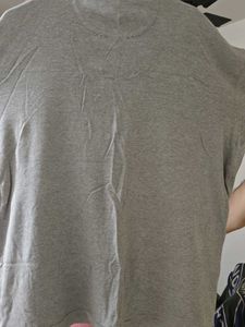 Gray Striped Polo Shirt