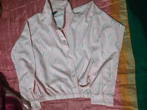 Pink Printed Crop Top