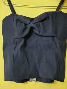Cute Navy Blue Top With A Bow❤️