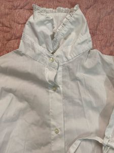 White Shirt With Blue Denim Top