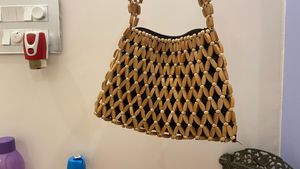 pure bamboo Beaded Handbag