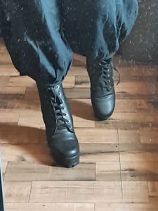 Black Platform Lace-Up Boots