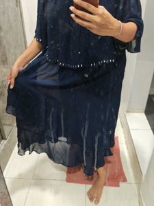 Navy Blue Off-Shoulder Dress