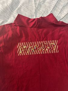 Maroon Mock Neck Top