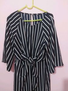 Striped Tie-Front Dress