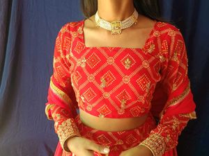 Red Bandhani Lehenga ✨❤️