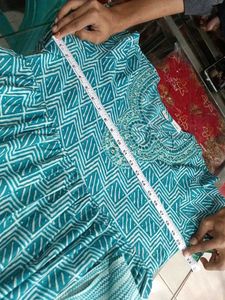 Green Printed Kurta Set L