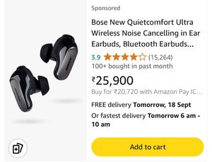 Bose Earbuds II Noise Cancelling Wireless