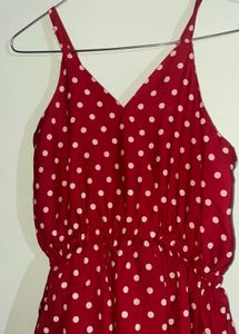 Red Polka Dot Tiered Dress