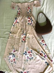 Off Shoulder Floral Maxi Dress
