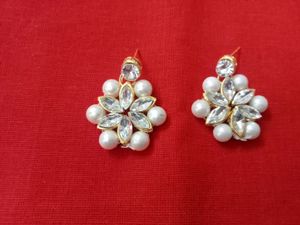 Pearl And Kundan Work Earrings &  Kamarband