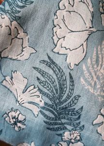 New Blue Unstitched Cotton V Neck  Dress Material