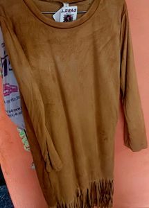Libas Brown Fringe Dress