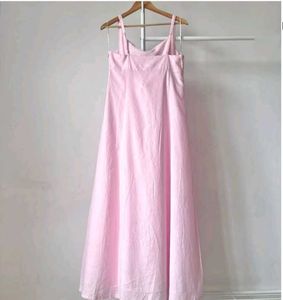 Baby Pink Slit Summer Dress