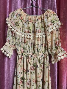 Floral Chiffon Midi Dress