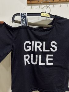 Black Girls Rule Single Shoulder top