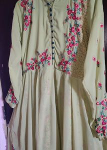 BEIGE EMBROIDERED ANARKALI