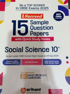 Set of 3 Arihant iSucceed Sample Paper Class 10th