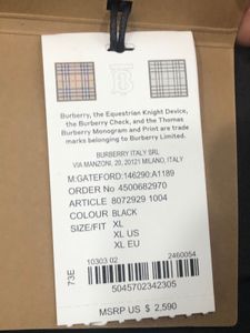 Brand New Burberry Black Puffer Jacket XL